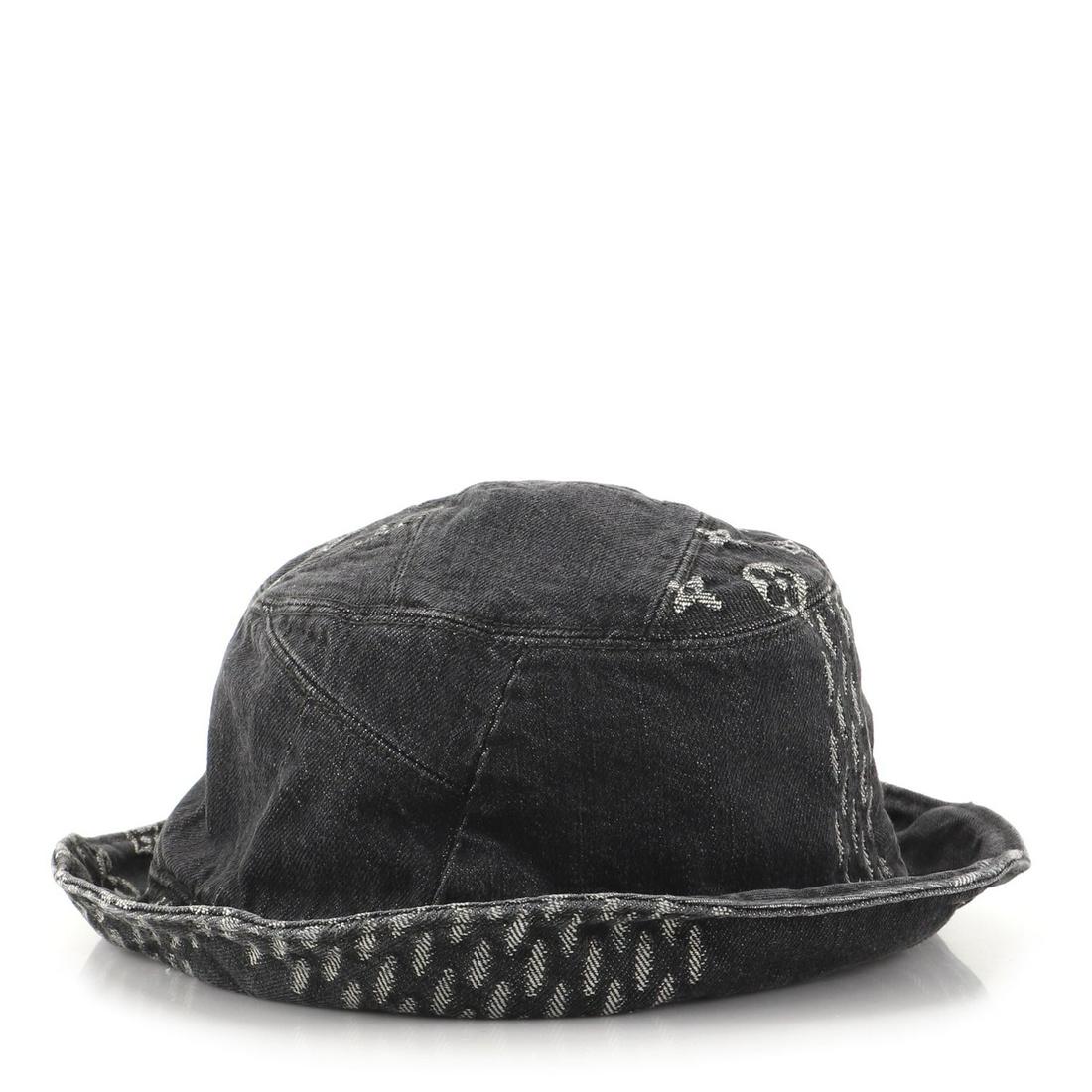 Louis Vuitton Nigo Sun Hat Limited Edition Giant Damier: Louis Vuitton Nigo Sun Hat Limited Edition Giant Damier and Monogram Denim XXL Pre-owned - Excellent Exterior Color: Gray Interior Color: Gray Exterior Material: Denim Interior Material: Denim