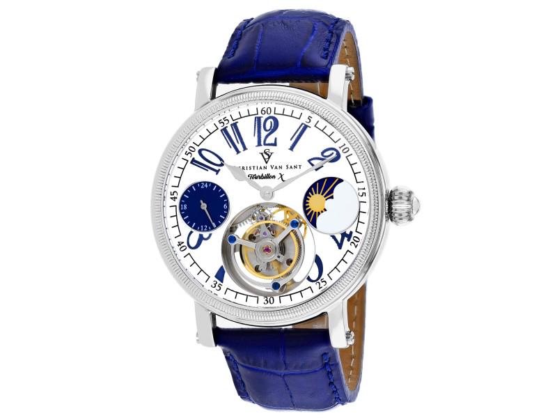 Christian Van Sant Mens Tourbillon X Limited Edition: Christian Van Sant Mens Tourbillon X Limited Edition Stainless steel case, Leather Strap, White dial, Tourbillion movement, Scratchresistant mineral, Water resistant up to 3 ATM - 30 meters - 100 feet