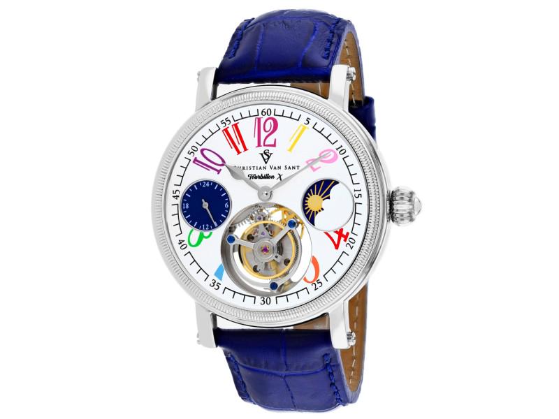 Christian Van Sant Mens Tourbillon X Limited Edition: Christian Van Sant Mens Tourbillon X Limited Edition Stainless steel case, Leather Strap, White dial, Tourbillion movement, Scratchresistant mineral, Water resistant up to 3 ATM - 30 meters - 100 feet