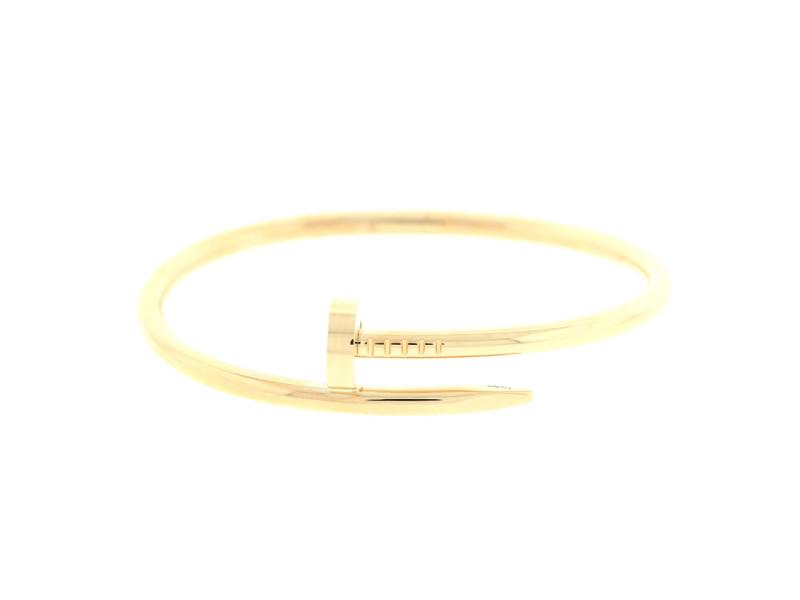 CARTIER JUSTE UN CLOU BRACELET YELLOW GOLD SIZE 16: CARTIER JUSTE UN CLOU BRACELET YELLOW GOLD SIZE 16 SKU No.CARTIERI-TF Brand: Cartier Condition: Never Worn Metal: Yellow Gold Size and Fit: Size: 16cm Final Sale: THIS ITEM IS FINAL SALE AND NOT RETUR