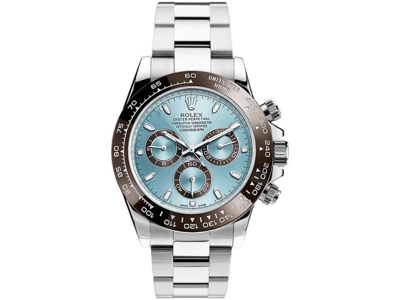 Rolex Pre Owned Steel Daytona 116520 Custom Ice Blue: Rolex Pre Owned Steel Daytona 116520 Custom Ice Blue Ceramic SKU No.116520IC Brand: Rolex Condition: Pre-owned Reference: 116520 Size and Fit: Case Diameter: 40mm MORE DETAILSRolex Pre Owned Steel Day