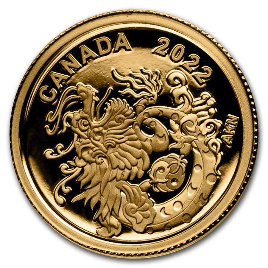 2022 Canada Proof Gold $8 Earth Dragon: 2022 Canada Proof Gold $8 Earth Dragon Product ID: 246449 Year: 2022 Grade: None Grade Service: None Denomination: $8.00 Mint Mark: RCM (Not Shown) Metal Content: 0.04 troy oz Pu