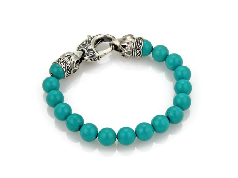 Stephen Webster 10mm Turquoise Bead Sterling Silver Bracelet: Stephen Webster 10mm Turquoise Bead Sterling Silver Bracelet Product Code: 203839588951-E Brand: Stephen Webster Condition: Never Worn Model: 203839588951-E Size and Fit: Length: 9 Condition: Neve