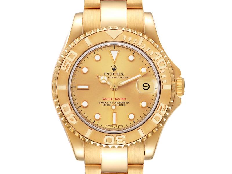 Rolex Yachtmaster Midsize 18K Yellow Gold Unisex Watch: Rolex Yachtmaster Midsize 18K Yellow Gold Unisex Watch SKU: RBJ41138-34CB0 Brand: Rolex Condition: Pre-Owned More Details: Rolex Yachtmaster Midsize 18K Yellow Gold Unisex WatchOfficially certified ch