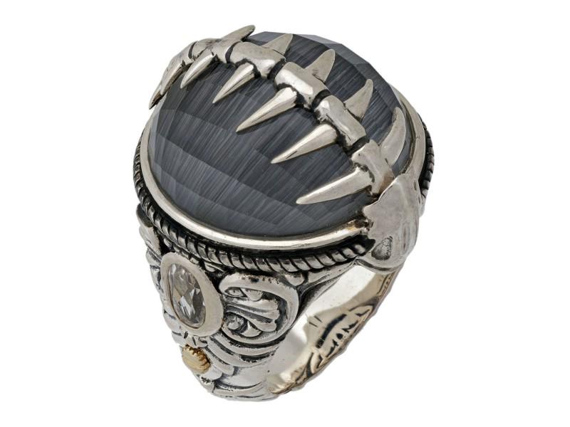 Stephen Webster 925 Sterling Silver Jewels Verne Crystal Haze Fish Skeleton Silver Ring Size 6: Stephen Webster 925 Sterling Silver Jewels Verne Crystal Haze Fish Skeleton Silver Ring Size 6 SKU: RBJ262971030939-E Condition: Never Worn Stone: Crystal Size and Fit: Dimensions: 1" Wide, .70" High.