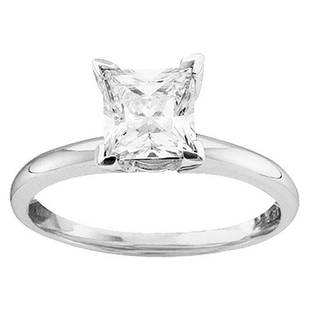 14kt White Gold Womens Princess Diamond Solitaire Bridal Wedding Engagement Ring 1/2 Cttw: 14kt White Gold Womens Princess Diamond Solitaire Bridal Wedding Engagement Ring 1/2 Cttw Metal Type14kt White Gold Item Number12170 StyleSolitairesRing SizeRing size selectableCarats