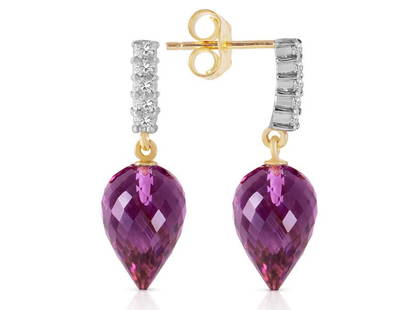 19.15 CTW 14K Solid Gold True Character Amethyst Earrings: 19.15 CTW 14K Solid Gold True Character Amethyst Earrings SKU: RBJ4803-Y Brand: Fine Jewelry Condition: Never Worn Metal: Yellow Gold Size and Fit: 0.78in (19.81mm) 1.58in (40.13mm) 
