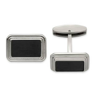 Stainless Steel Brushed/Polished Black Plated Cuff Links: Stainless Steel Brushed/Polished Black Plated Cuff Links Product ID: RBJ214154 Metal: Stainless Steel Finish: Polished & Brushed