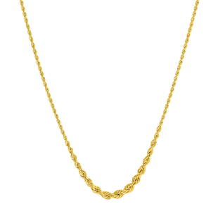 14K Yellow Gold Rope Chain Necklace 2.6mm - 5.85 - 16-18 in.: 14K Yellow Gold Rope Chain Necklace 2.6mm - 5.85 - 16-18 in. Product ID: RBJ235249 Metal: Gold Purity: 14K Finish: Polished Length Of Item: 18in Chain Type: Graduated Rope Chain