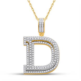 10kt Yellow Gold Mens Round Diamond Initial D Letter Charm Pendant 1-7/8 Cttw: 10kt Yellow Gold Mens Round Diamond Initial D Letter Charm Pendant 1-7/8 Cttw Metal Type10kt Yellow Gold Item NumberGDI859989 StyleLettersCarats Total Weight *1 & 7/8 Ct.t.w.Primary