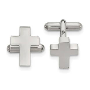 Stainless Steel Polished Cross Cuff Links: Stainless Steel Polished Cross Cuff Links Product ID: RBJ202391 Metal: Stainless Steel Metal Weight: 9.36 GM