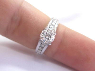 A Jaffe Classic Channel Set Diamond Bezeled Profile Engagement Ring GIA ME1258