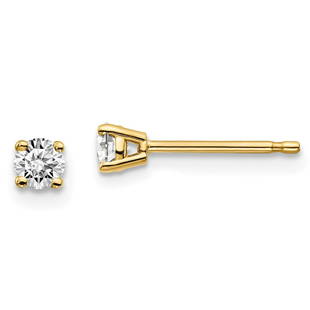 14k Yellow Gold 1/4ct Lab Grown Diamond 4-Prong Earring: 14k Yellow Gold 1/4ct Lab Grown Diamond 4-Prong Earring Product ID: RBJ202997 Metal: Gold Purity: 14K Metal Weight: 0.19 GM Carat Weight: 0.256 Stone Type: Diamond-Lab Grown 