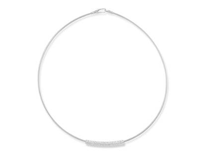 I.Reiss 14K White Gold 0.44 Diamond Necklace: I.Reiss 14K White Gold 0.44 Diamond Necklace SKU: RBJIR3510W Brand: I.Reiss Condition: Never Worn Metal: White Gold Stone: Diamond Size and Fit: 16" More Details: 14 Karat White