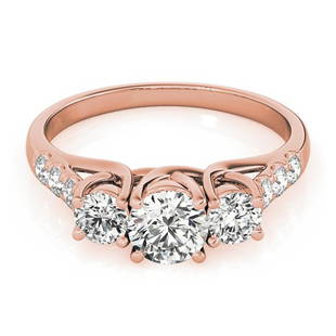 Natural 2.2 CTW Diamond Engagement Ring 18K Rose Gold: Natural 2.2 CTW Diamond Engagement Ring 18K Rose Gold Category: Rose Gold Engagement Rings Style: Three Stone Trellis Audience: For Women Ring Resizable: Yes Metal Type: 18K Rose