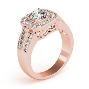 Natural 1.93 CTW Diamond Engagement Ring 18K Rose Gold: Natural 1.93 CTW Diamond Engagement Ring 18K Rose Gold Category: Halo Engagement Rings Style: Vintage Square Halo Audience: For Women Ring Resizable: Yes Metal Type: 18K Rose Gold 