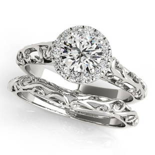 Natural 1.8 CTW Diamond Engagement Ring SET 14K White Gold: Natural 1.8 CTW Diamond Engagement Ring SET 14K White Gold Category: Affordable Engagement Rings Style: Antique Style Halo Audience: For Women Ring Resizable: Yes Metal Type: 14K