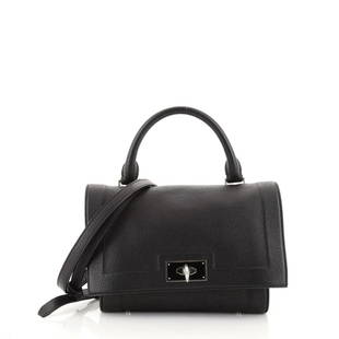 Givenchy Shark Convertible Satchel Leather Mini: Givenchy Shark Convertible Satchel Leather Mini Exterior Color: Black Interior Color: Black Exterior Material: Leather Interior Material: Microfiber Hardware Color: Silver 