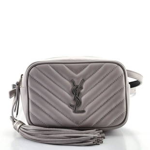 Saint Laurent Lou Belt Bag Matelasse Chevron Leather: Saint Laurent Lou Belt Bag Matelasse Chevron Leather Exterior Color: Gray Interior Color: Black Exterior Material: Leather Interior Material: Fabric Hardware Color: Aged Silver 