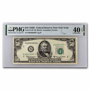 1950-E* (B-New York) $50 FRN XF-40 EPQ PMG (Fr#2112-B*) Star Note