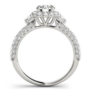 Natural 3 CTW Diamond Engagement Ring 18K White Gold: Natural 3 CTW Diamond Engagement Ring 18K White Gold Category: White Gold Engagement Rings Style: Vintage Halo Audience: For Women Ring Resizable: Yes Metal Type: 18K White Gold 