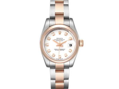 Rolex Datejust Steel Rose Gold Diamond Ladies Watch 179161