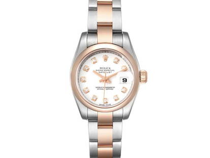 Rolex Datejust Steel Rose Gold Diamond Ladies Watch 179161: Rolex Datejust Steel Rose Gold Diamond Ladies Watch 179161 SKU: RBJ31658-34CB0 Brand: Rolex Condition: Pre-Owned Note: All Sales are final. Need more pics? Please do not hesitate to ask