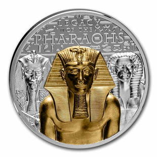 2022 Cook Islands 3 oz Silver High Relief Legacy of the Pharaohs: 2022 Cook Islands 3 oz Silver High Relief Legacy of the Pharaohs Product ID: RBG248064 Year: 2022 Grade: Proof Grade Service: None Denomination: 20 Dollars Mint Mark: Not Shown 