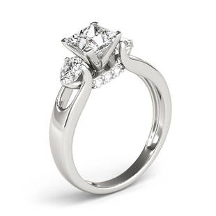 Natural 1.8 CTW Diamond Engagement Ring 14K White Gold: Natural 1.8 CTW Diamond Engagement Ring 14K White Gold Category: Affordable Engagement Rings Style: Unique Three Stone Audience: For Women Ring Resizable: Yes Metal Type: 14K White