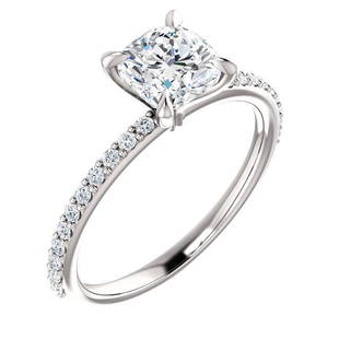Natural 1.97 CTW Cushion Cut Solitaire Diamond Ring 14KT White Gold: Natural 1.97 CTW Cushion Cut Solitaire Diamond Ring 14KT White Gold Manufacturer's Suggested Retail Price: $ 43800.00 Center Stone Type: Diamond Center Stone QTY: 1 Center Stone CTW: 1.72 Center