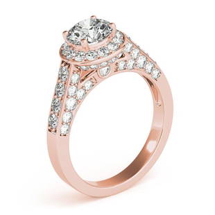 Natural 2.05 CTW Diamond Engagement Ring 18K Rose Gold: Natural 2.05 CTW Diamond Engagement Ring 18K Rose Gold Category: Yellow Gold Engagement Rings Style: Cathedral Halo Audience: For Women Ring Resizable: Yes Metal Type: 18K Rose Gold 