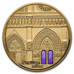 2021 Palau 5 oz Gold Tiffany Art Metropolis: Notre Dame: 2021 Palau 5 oz Gold Tiffany Art Metropolis: Notre Dame Product ID: RBG245174 Year: 2021 Grade: Proof Grade Service: None Denomination: 500 Dollars Mint Mark: Not Shown Metal