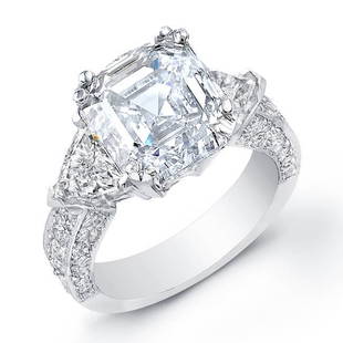 Natural 2.77 CTW Asscher Cut Diamond Engagement Ring 14KT White Gold: Natural 2.77 CTW Asscher Cut Diamond Engagement Ring 14KT White Gold Manufacturer's Suggested Retail Price: $ 35000.00 Center Stone Type: Diamond Center Stone QTY: 1 Center Stone CTW: 1.77 Center