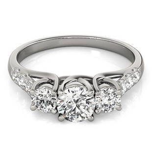 Natural 2.5 CTW Diamond Engagement Ring 14K White Gold: Natural 2.5 CTW Diamond Engagement Ring 14K White Gold Category: Affordable Engagement Rings Style: Three Stone Trellis Audience: For Women Ring Resizable: Yes Metal Type: 14K White