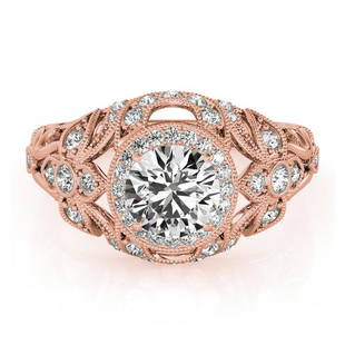 Natural 2.38 CTW Diamond Engagement Ring 18K Rose Gold: Natural 2.38 CTW Diamond Engagement Ring 18K Rose Gold Category: Yellow Gold Engagement Rings Style: Antique Style Halo Audience: For Women Ring Resizable: Yes Metal Type: 18K Rose