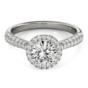 Natural 2.03 CTW Diamond Engagement Ring 18K White Gold: Natural 2.03 CTW Diamond Engagement Ring 18K White Gold Category: Affordable Engagement Rings Style: Classic Halo Audience: For Women Ring Resizable: Yes Metal Type: 18K White Gold 