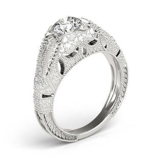 Natural 1.82 CTW Diamond Engagement Ring 14K White Gold: Natural 1.82 CTW Diamond Engagement Ring 14K White Gold Category: White Gold Engagement Rings Style: Antique Art Deco Audience: For Women Ring Resizable: Yes Metal Type: 14K White