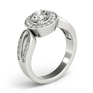 Natural 2.03 CTW Diamond Engagement Ring 18K White Gold: Natural 2.03 CTW Diamond Engagement Ring 18K White Gold Category: Halo Engagement Rings Style: Curved Vintage Halo Audience: For Women Ring Resizable: Yes Metal Type: 18K White Gold 