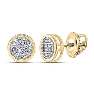 Yellow-tone Sterling Silver Womens Round Diamond Circle Cluster Earrings 1/20 Cttw: Yellow-tone Sterling Silver Womens Round Diamond Circle Cluster Earrings 1/20 Cttw Metal TypeSterling Silver Item NumberGDI55147 StyleClustersCarats Total Weight *1/20 Ct.t.w.Primary