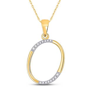 10kt Yellow Gold Womens Round Diamond O Initial Letter Pendant 1/12 Cttw: 10kt Yellow Gold Womens Round Diamond O Initial Letter Pendant 1/12 Cttw Metal Type10kt Yellow Gold Item NumberGDI858929 StyleLettersCarats Total Weight *1/12 Ct.t.w.Primary Gem
