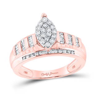 10kt Rose Gold Round Diamond Cluster Bridal Wedding Engagement Ring 1/2 Cttw: 10kt Rose Gold Round Diamond Cluster Bridal Wedding Engagement Ring 1/2 Cttw Metal Type10kt Rose Gold Item Number119529 StyleClustersRing SizeRing size selectableCarats Total Weight