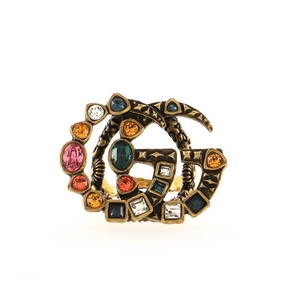 Gucci GG Ring Metal with Crystals