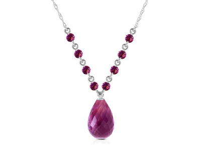 11.5 CTW 14K Solid White Gold You Intoxicate Me Amethyst Necklace