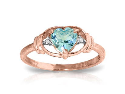 0.96 CTW 14K Solid Rose Gold Glory Blue Topaz Diamond Ring: 0.96 CTW 14K Solid Rose Gold Glory Blue Topaz Diamond Ring SKU: RBJ1207-R Brand Condition: Never Worn Metal: Rose Gold Size and Fit: Ring Size: 7 (Please inquire for additional sizing