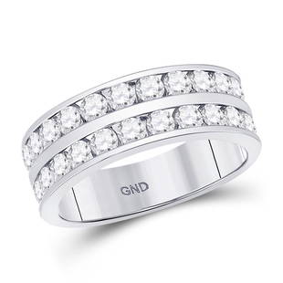 14kt White Gold Mens Round Diamond Double Row Wedding Band Ring 2 Cttw: 14kt White Gold Mens Round Diamond Double Row Wedding Band Ring 2 Cttw Metal Type14kt White Gold Item Number128225 StyleBandsRing Size10Carats Total Weight *2 Ct.t.w.Primary Gem