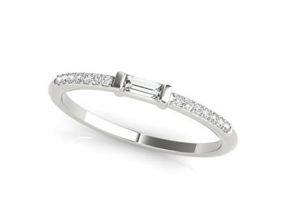 Baguette Center Pave Diamond Wedding Band: Baguette Center Pave Diamond Wedding Band SKU: RBJsf785_6597232984167 Condition: Never Worn Note: All Sales are final. Need more pics? Please do not hesitate to ask if you have any question