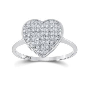 Sterling Silver Womens Round Diamond Heart Ring 1/10 Cttw: Sterling Silver Womens Round Diamond Heart Ring 1/10 Cttw Metal TypeSterling Silver Item NumberGDI888322 StyleHeartRing Size7Carats Total Weight *1/10 Ct.t.w.Primary Gem