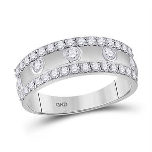 10kt White Gold Womens Round Diamond Anniversary Ring 3/4 Cttw: 10kt White Gold Womens Round Diamond Anniversary Ring 3/4 Cttw Metal Type10kt White Gold Item NumberGDI891791 StyleAnniversaryRing SizeRing size selectableCarats Total Weight *3/4
