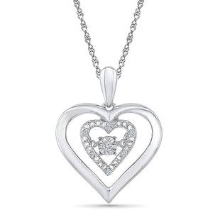 Sterling Silver Womens Round Diamond Moving Heart Pendant .03 Cttw: Sterling Silver Womens Round Diamond Moving Heart Pendant .03 Cttw Metal TypeSterling Silver Item NumberGDI880216 StyleHeartCarats Total Weight *.03 Ct.t.w.Center Solitaire Weight.01