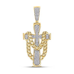 10kt Yellow Gold Mens Round Diamond Cross Cuban Link Charm Pendant 3/8 Cttw: 10kt Yellow Gold Mens Round Diamond Cross Cuban Link Charm Pendant 3/8 Cttw Metal Type10kt Yellow Gold Item NumberGDI874805 StyleCrossesCarats Total Weight *3/8 Ct.t.w.Primary Gem